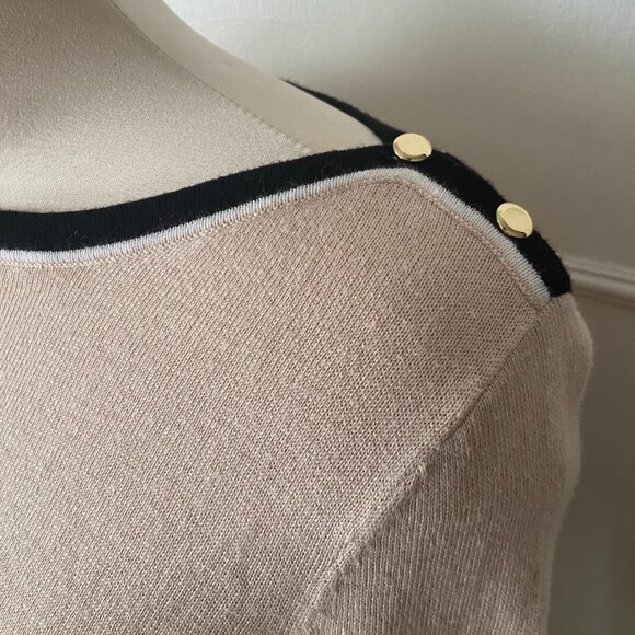 Jones New York Boat neck stripe hem and button details - size small to med - Picture 3 of 10